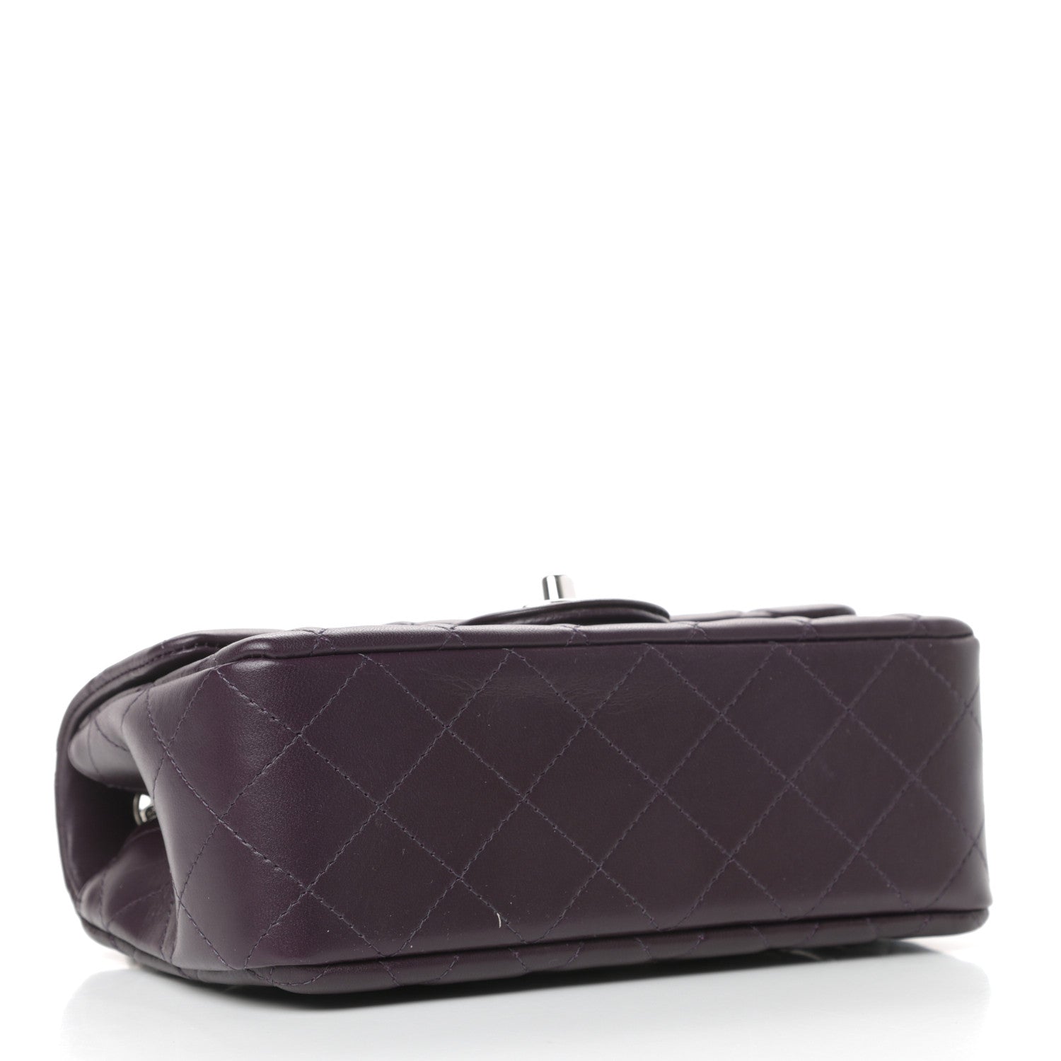 Chanel Lambskin Quilted Mini Rectangular Flap Dark Purple 4 of 11