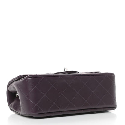 Chanel Lambskin Quilted Mini Rectangular Flap Dark Purple 4 of 11