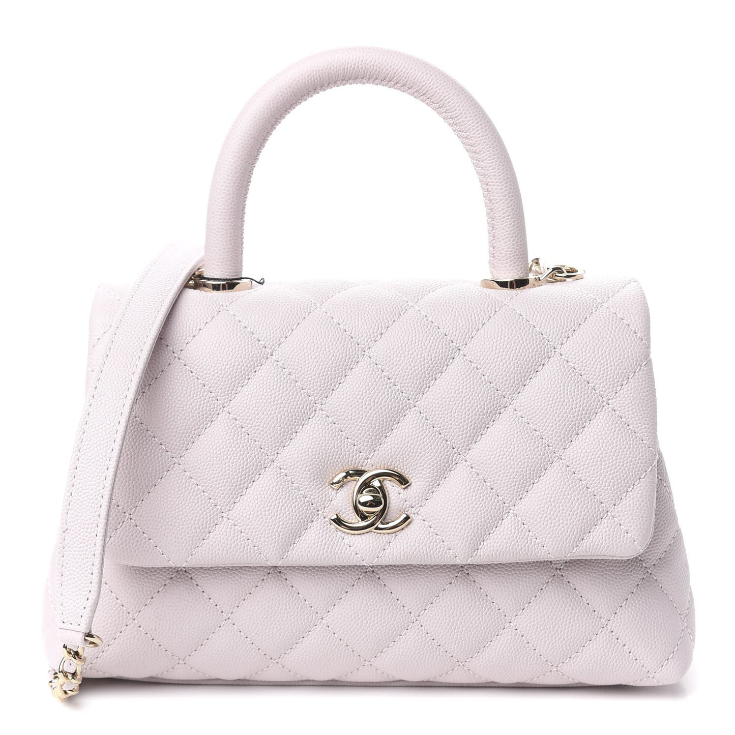 Caviar Quilted Mini Coco Handle Flap Lilas Lilac