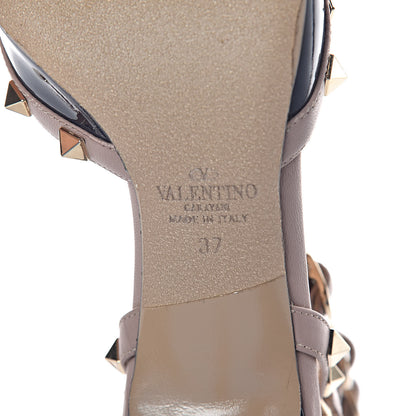 Valentino Garavani Patent Nappa Rockstud Ankle Strap 65mm Pumps 37 Marine Poudre 8 of 9