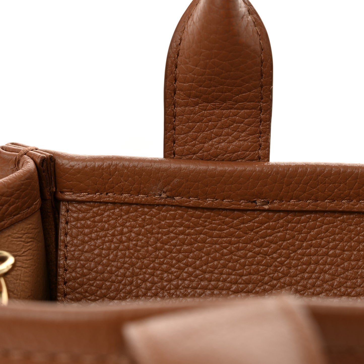 Grained Calfskin Mini The Tote Bag Argan Oil