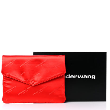 Alexander Wang Jacquard Satin Diagonal Logo Large Envelope Pouch Bright Red 11 of 11
