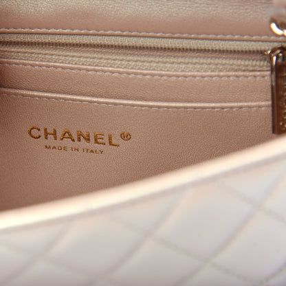 Chanel Iridescent Calfskin Quilted Mini Rectangular Flap Beige 6 of 10