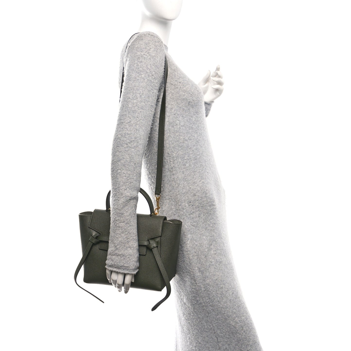 Grained Calfskin Micro Belt Bag Khaki