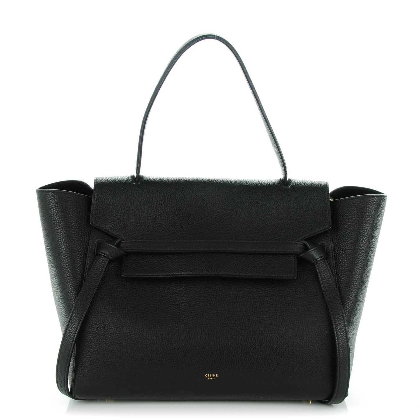 Drummed Calfskin Small Belt Bag Black
