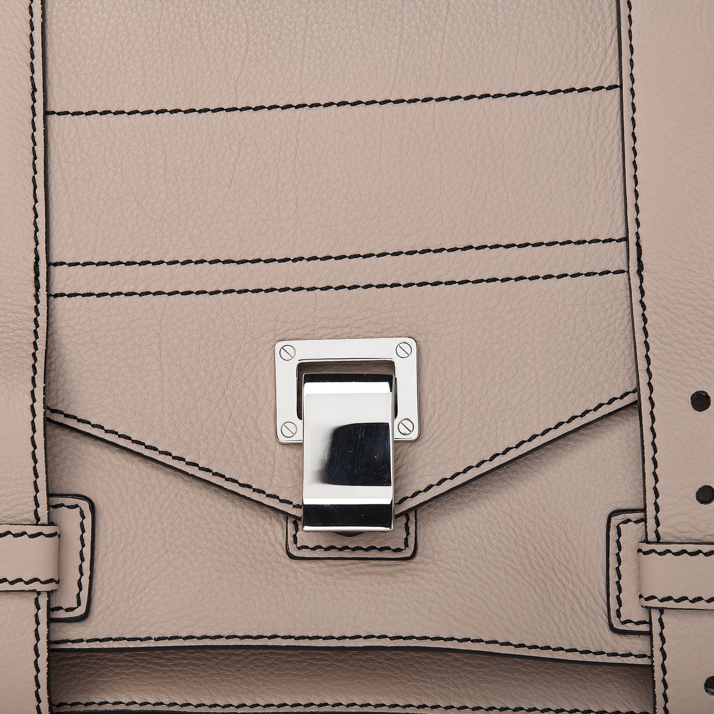 Grained Calfskin Medium Contrast Stitch PS1 Satchel Sand