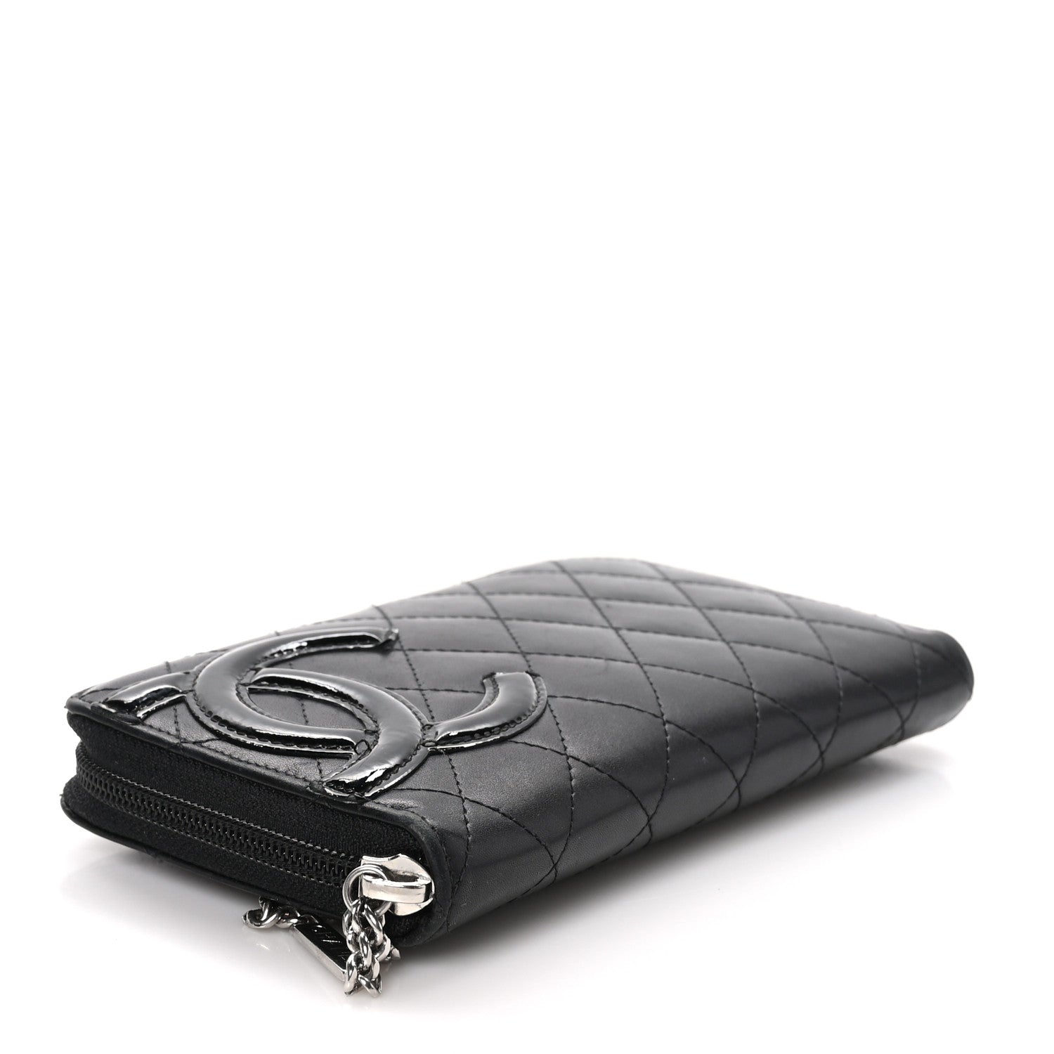 Chanel Calfskin Quilted Cambon Large Gusset Zip Around Wallet Black 4 of 10