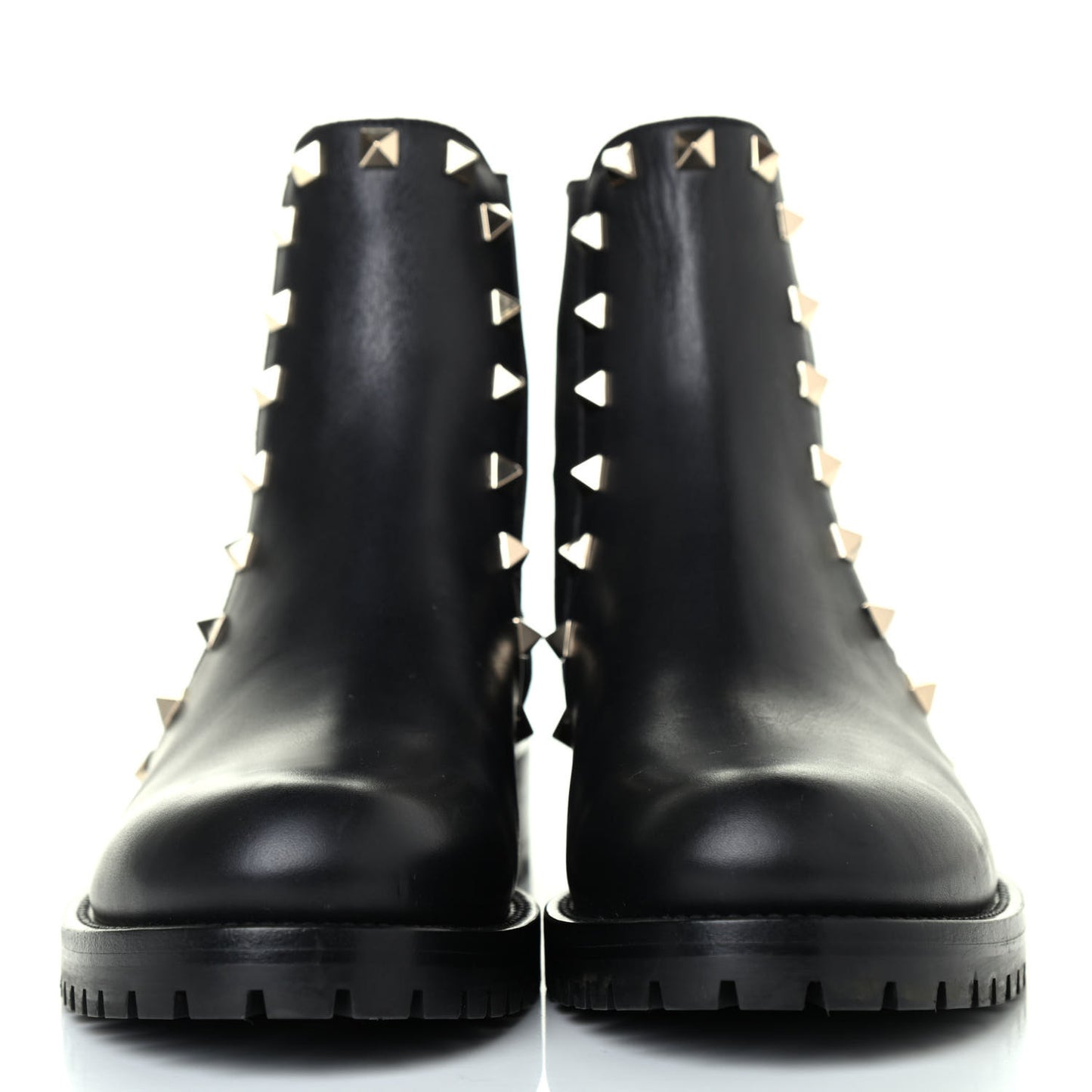 Calfskin Rockstud Beatle Chelsea 20mm Ankle Boots 36 Black