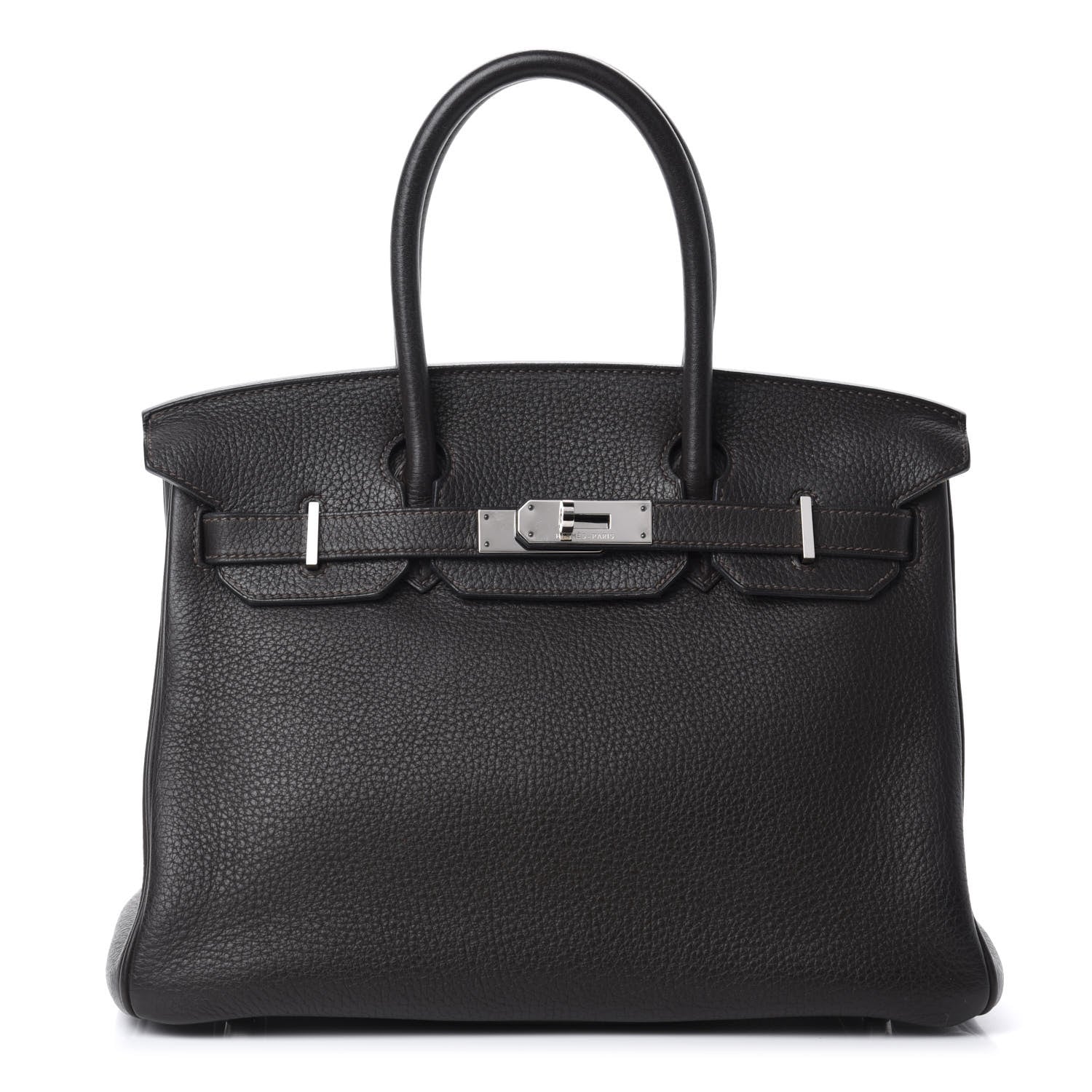 Hermes Taurillon Clemence Birkin 30 Chocolate 1 of 10
