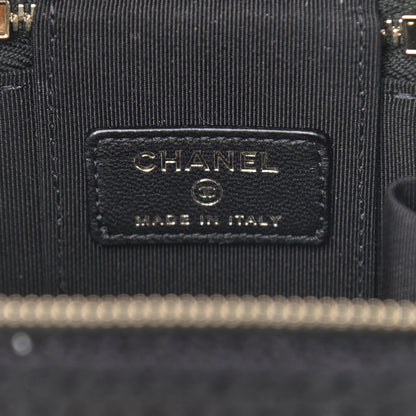 Chanel Lambskin Crochet Small Vanity Case With Chain Black 6 of 9