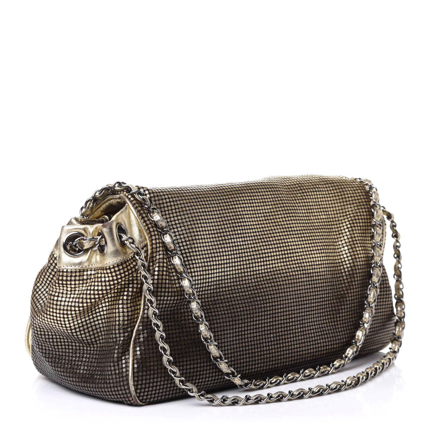 Chanel Metallic Lambskin Perforated Hollywood Accordion Flap Bag Gold 5 of 23
