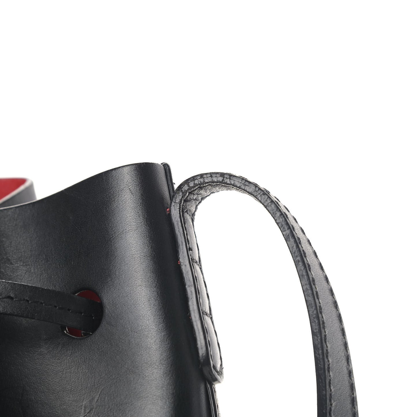 Calfskin Mini Bucket Bag Black Flamma