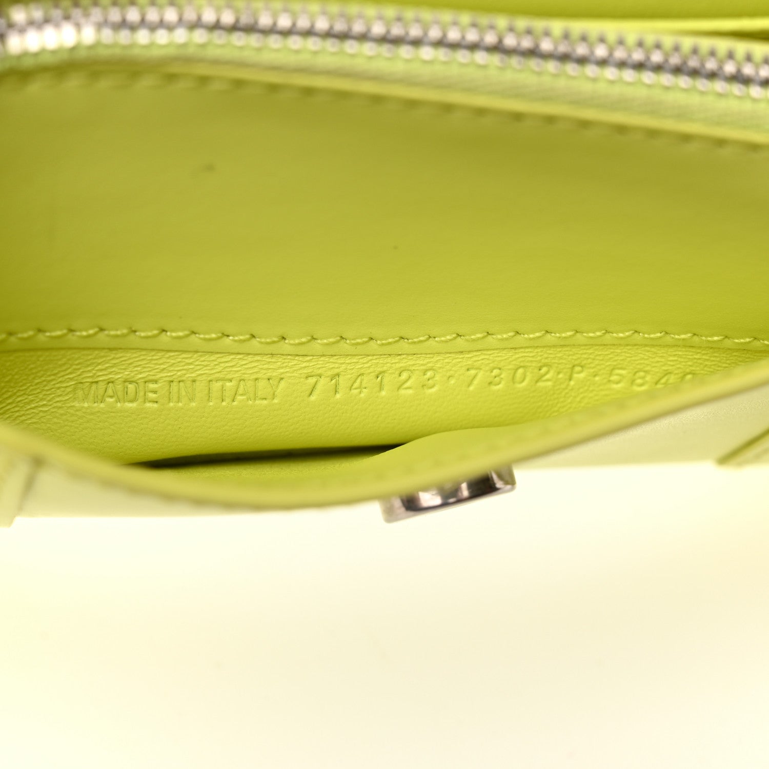 Balenciaga Shiny Box Calfskin XS Hourglass Wallet On Chain Lime 7 of 12