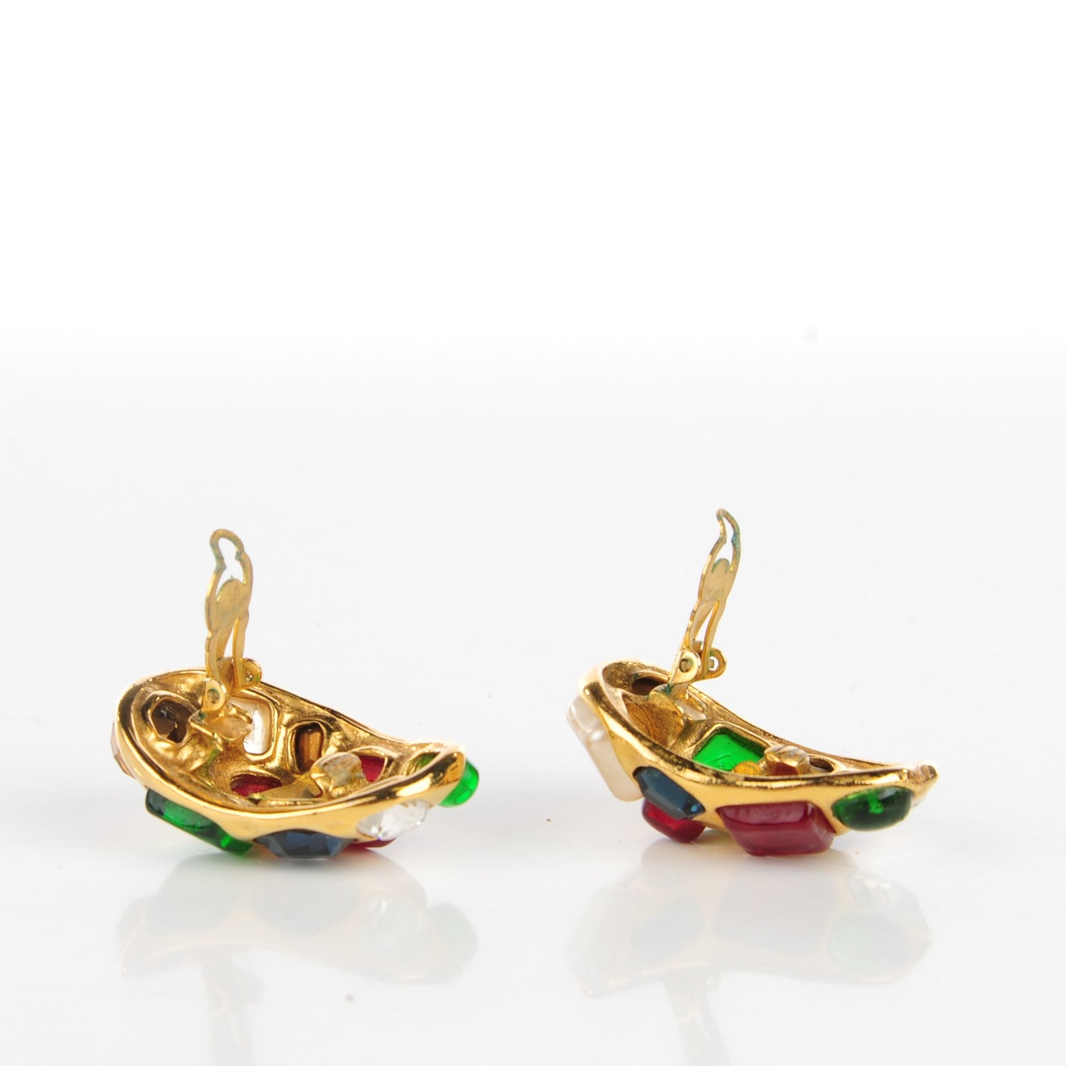 Chanel Gripoix Clip On Earrings Multicolor 3 of 4
