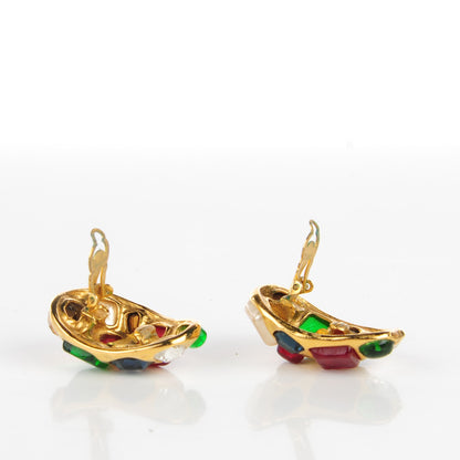 Chanel Gripoix Clip On Earrings Multicolor 3 of 4