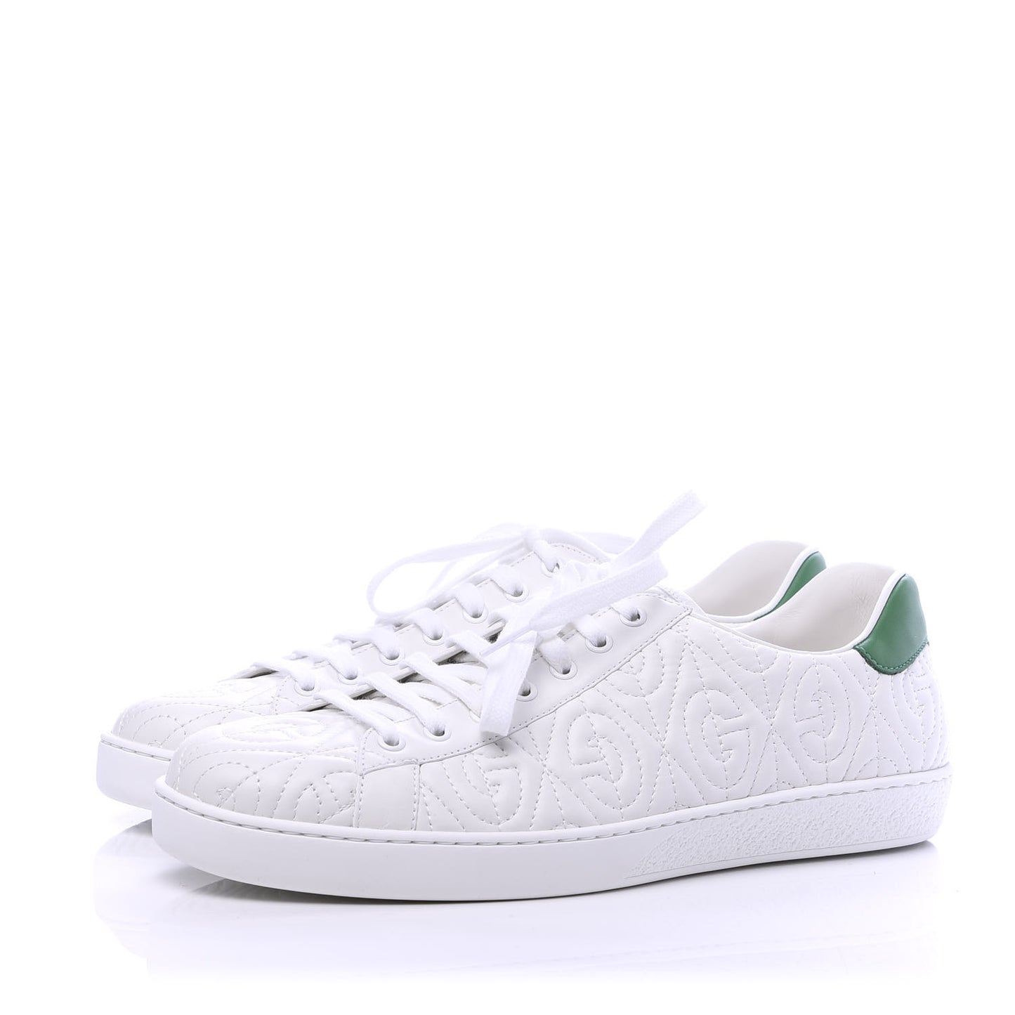 Nappa G Rhombus Mens Ace Sneakers 10 Great White Green