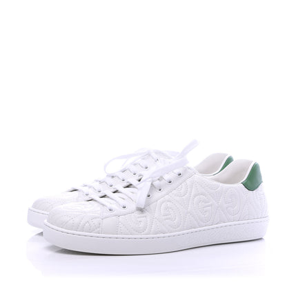 Gucci Nappa G Rhombus Mens Ace Sneakers 10 Great White Green 3 of 10