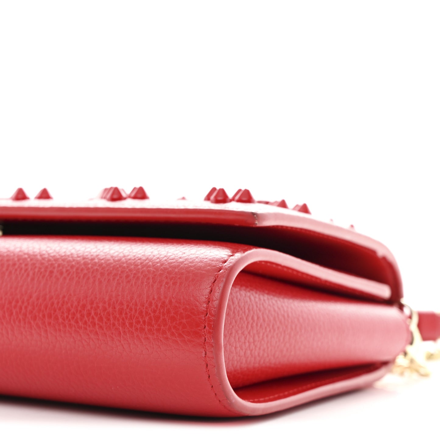 Calfskin Spikes Loubinthesky Paloma Clutch Red