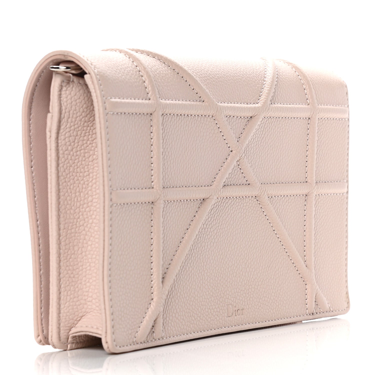Christian Dior Grained Calfskin Diorama Wallet on Chain Pouch Rose Poudre 2 of 5
