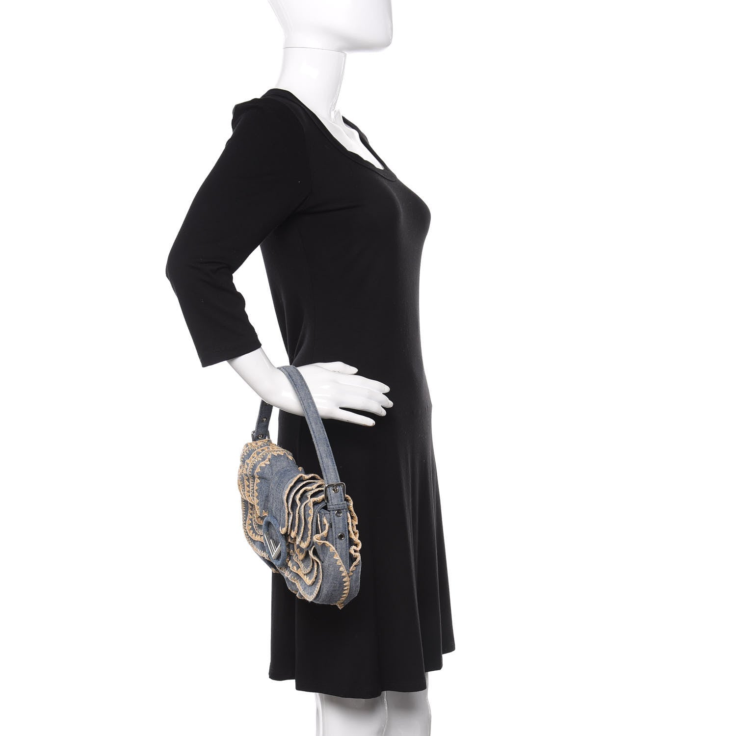 Fendi Denim F is Fendi Multi Waves Baguette Blue 2 of 9