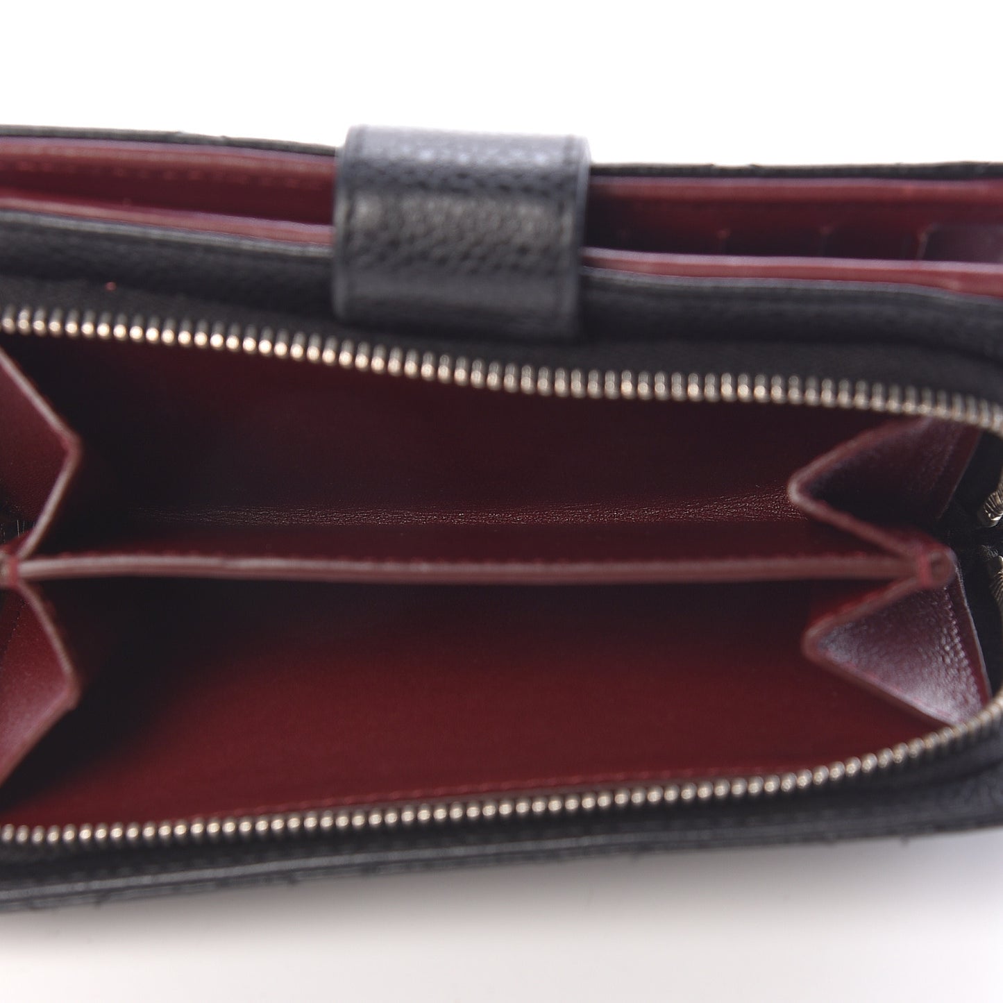 Caviar Quilted Zipped Pocket Wallet Black
