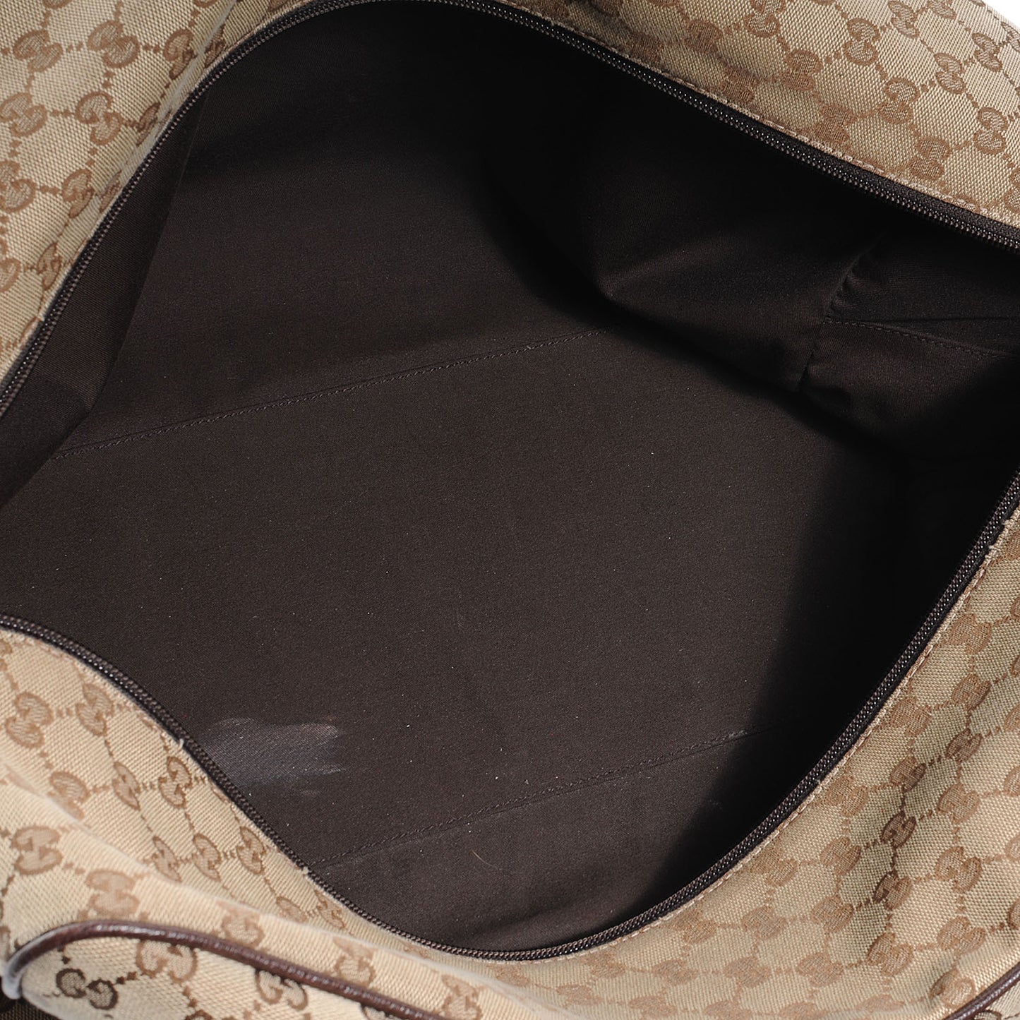 GG Monogram Web Large Collapsible Carry On Duffle Beige Brown