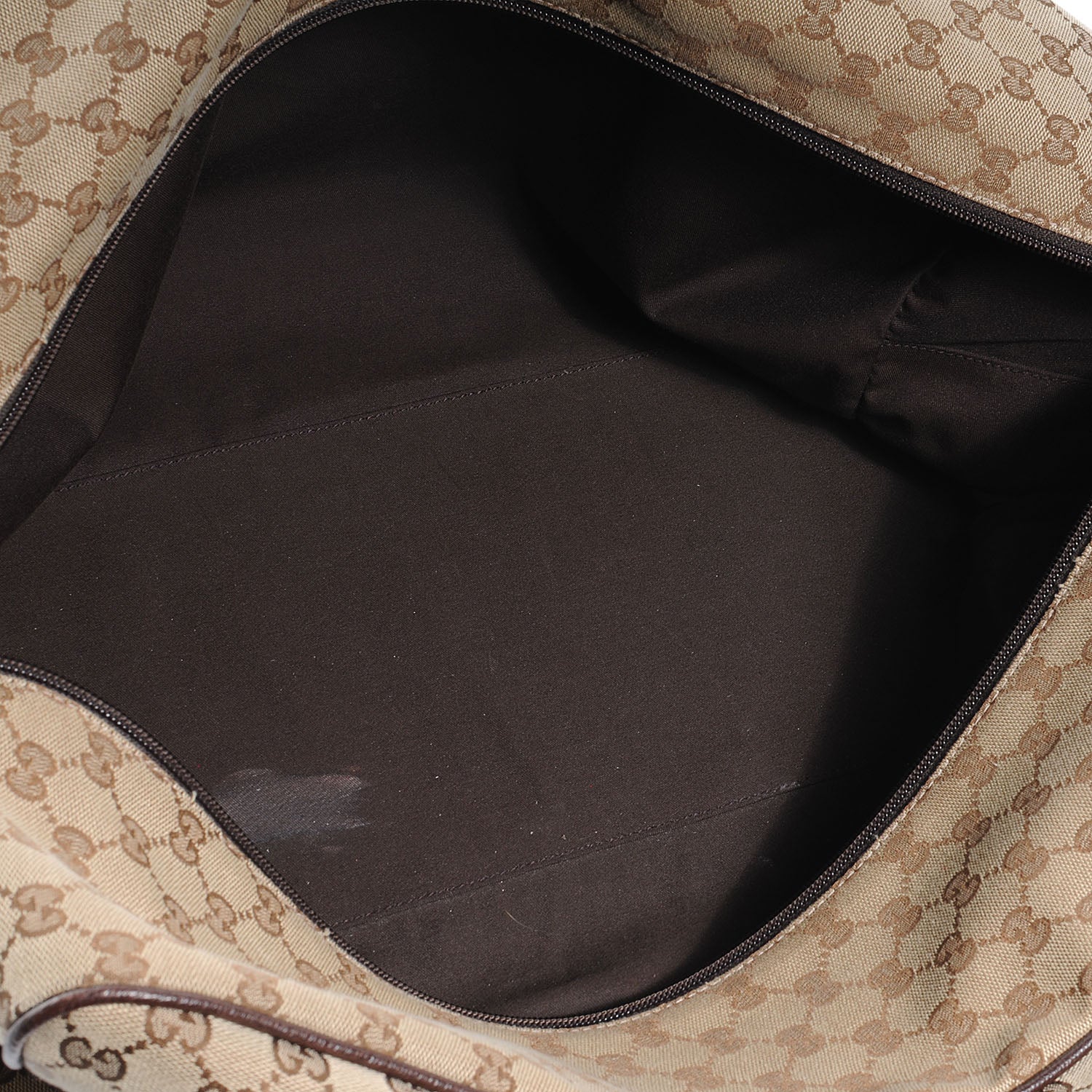 Gucci GG Monogram Web Large Collapsible Carry On Duffle Beige Brown 5 of 7