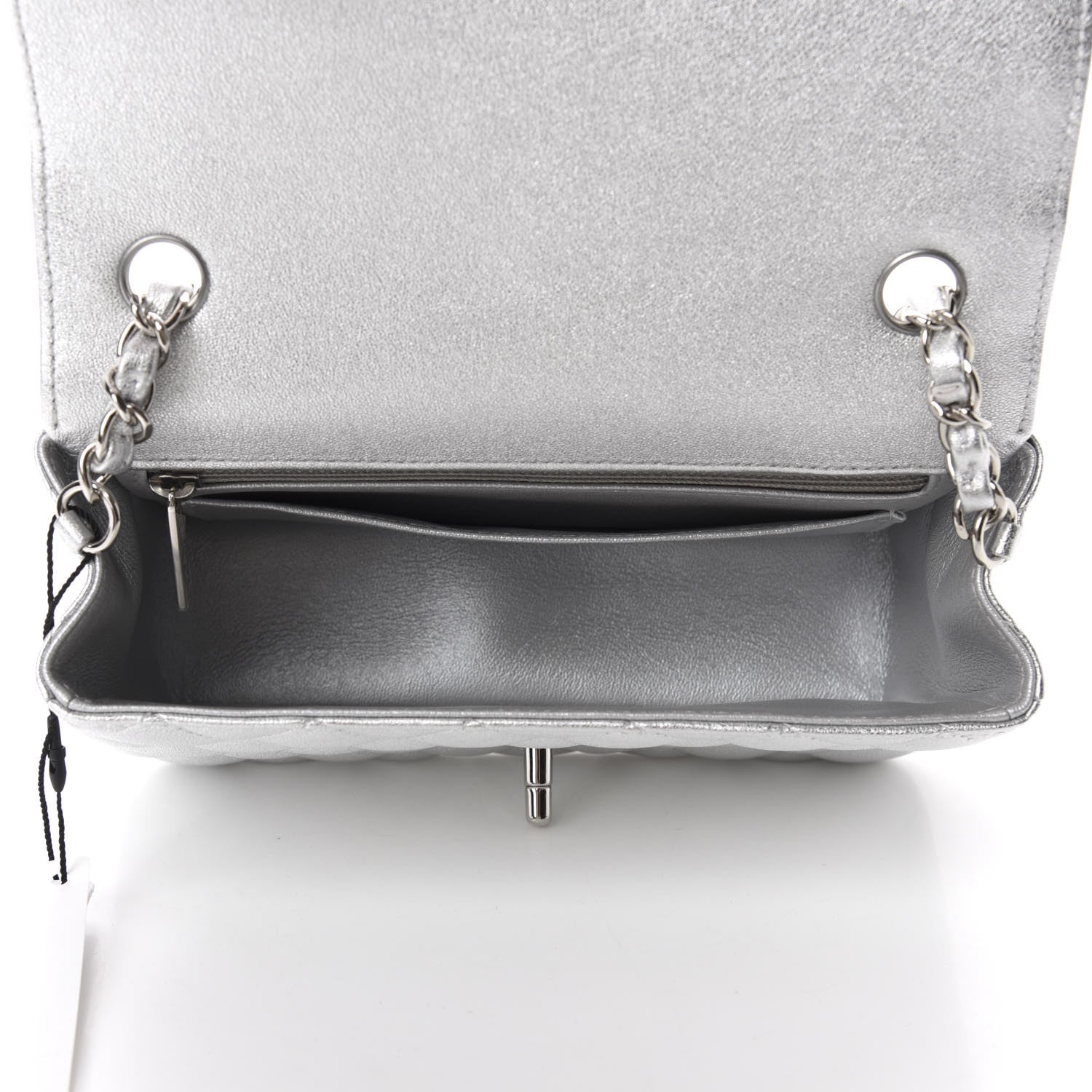 Chanel Metallic Lambskin Quilted Mini Rectangular Flap Silver 5 of 10