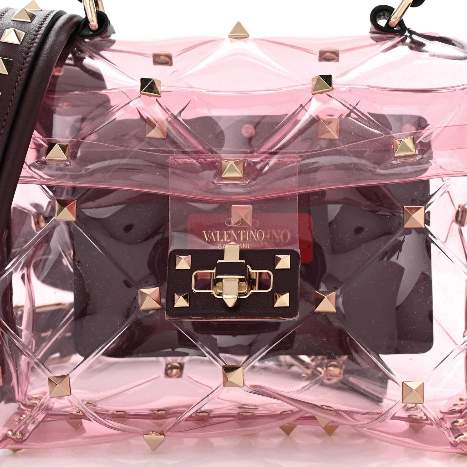 Valentino Garavani PVC Mini Candystud Top Handle Bag Rubin 7 of 9