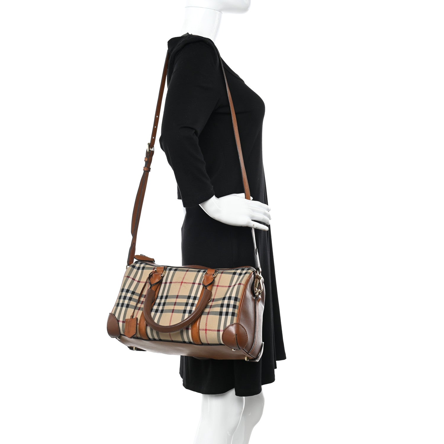 Burberry Horseferry Check Medium Alchester Bowling Bag Tan 2 of 16