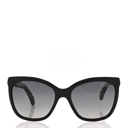 Chanel Acetate Quilted Polarized Butterfly CC Sunglasses 5288-Q Black 2 of 8