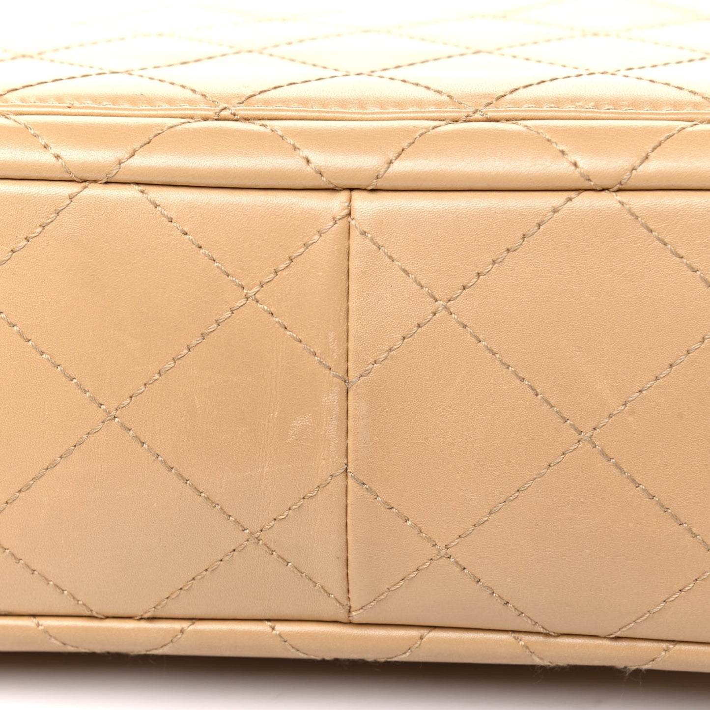 Lambskin Bekko Resin Jumbo Single Flap Beige