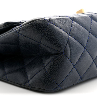 Chanel Caviar Quilted 2.55 Reissue 226 Flap Navy Blue 9 of 13