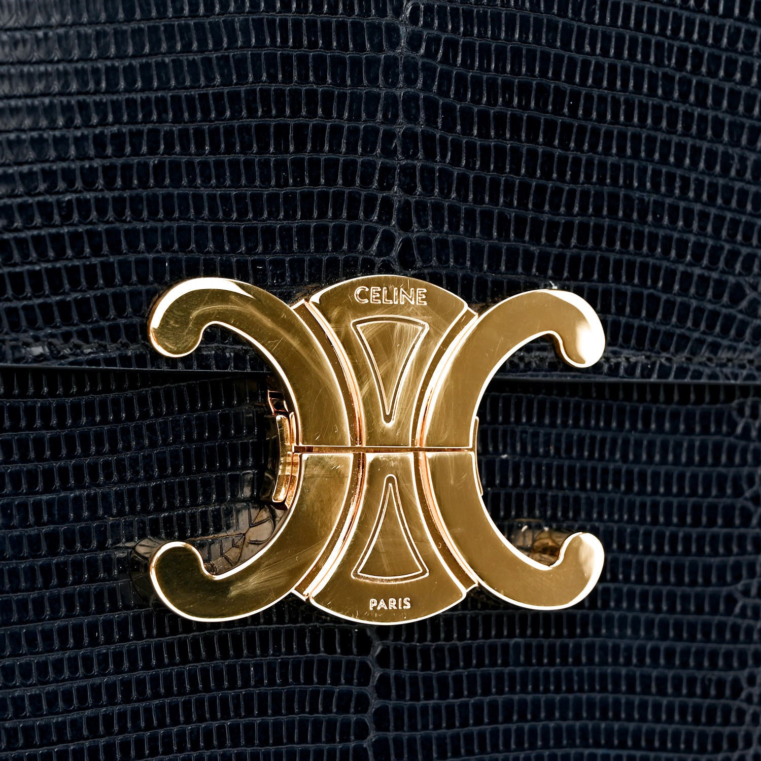 Celine Lizard Medium Triomphe Navy Blue 13 of 15