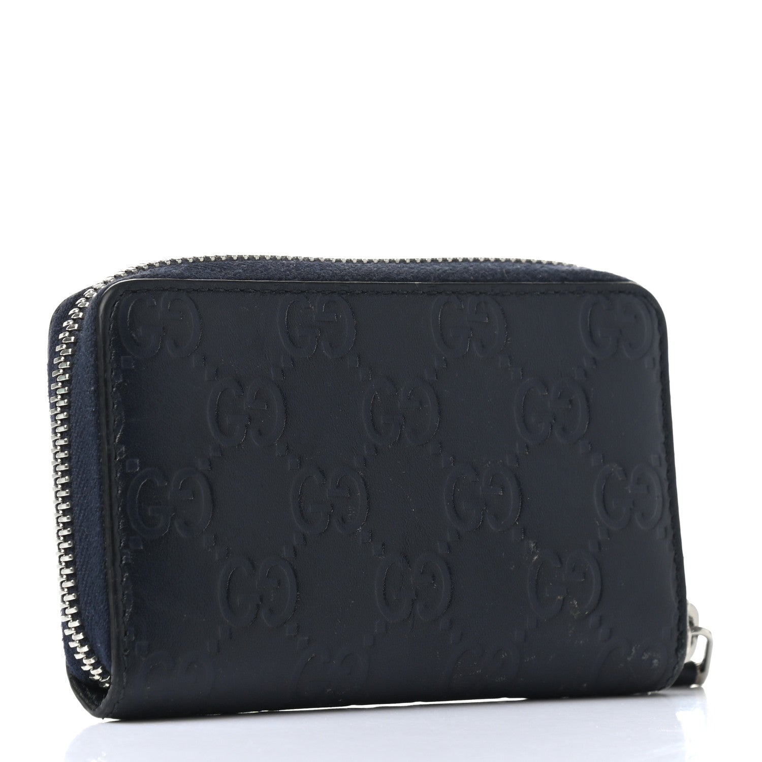 Gucci Guccissima Zip Around Card Case Blue 3 of 8