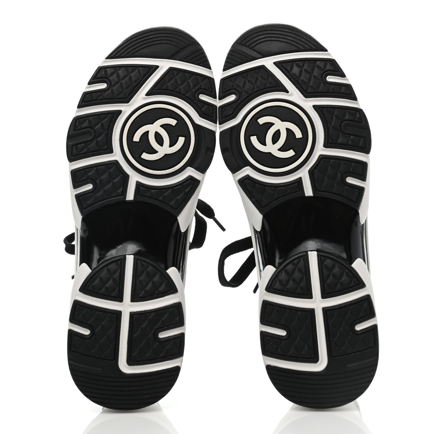 Fabric Suede Calfskin CC Sneakers 37.5 White Black