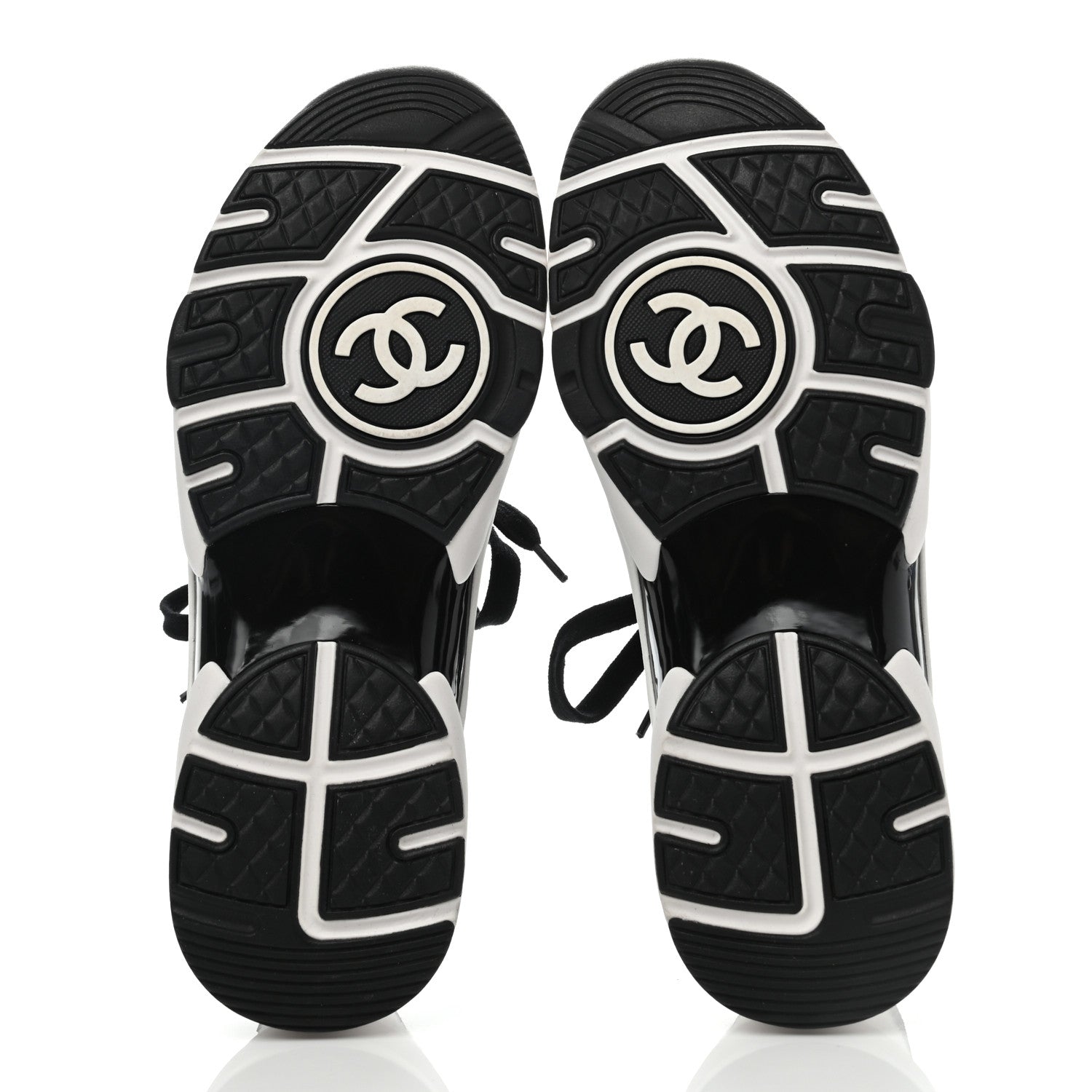 Chanel Fabric Suede Calfskin CC Sneakers 37.5 White Black 5 of 7
