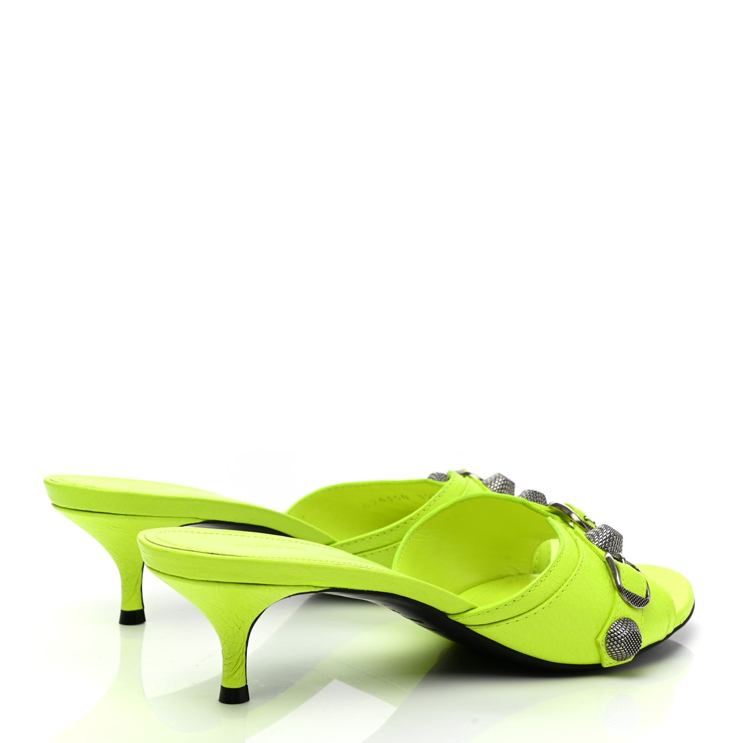 Agneau Arena Cagole 50mm Slide Sandals 39.5 Fluo Yellow
