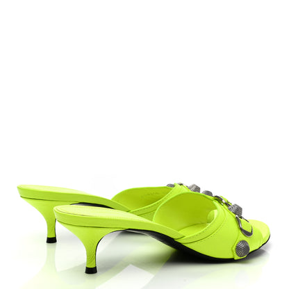 Balenciaga Agneau Arena Cagole 50mm Slide Sandals 39.5 Fluo Yellow 4 of 8