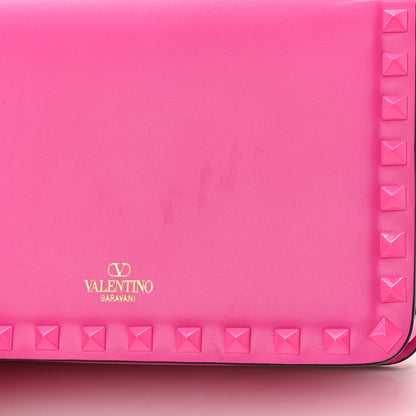 Valentino Garavani Smooth Calfskin Enamel Tonal Small Rockstud23 Shoulder Bag Pink PP 17 of 17