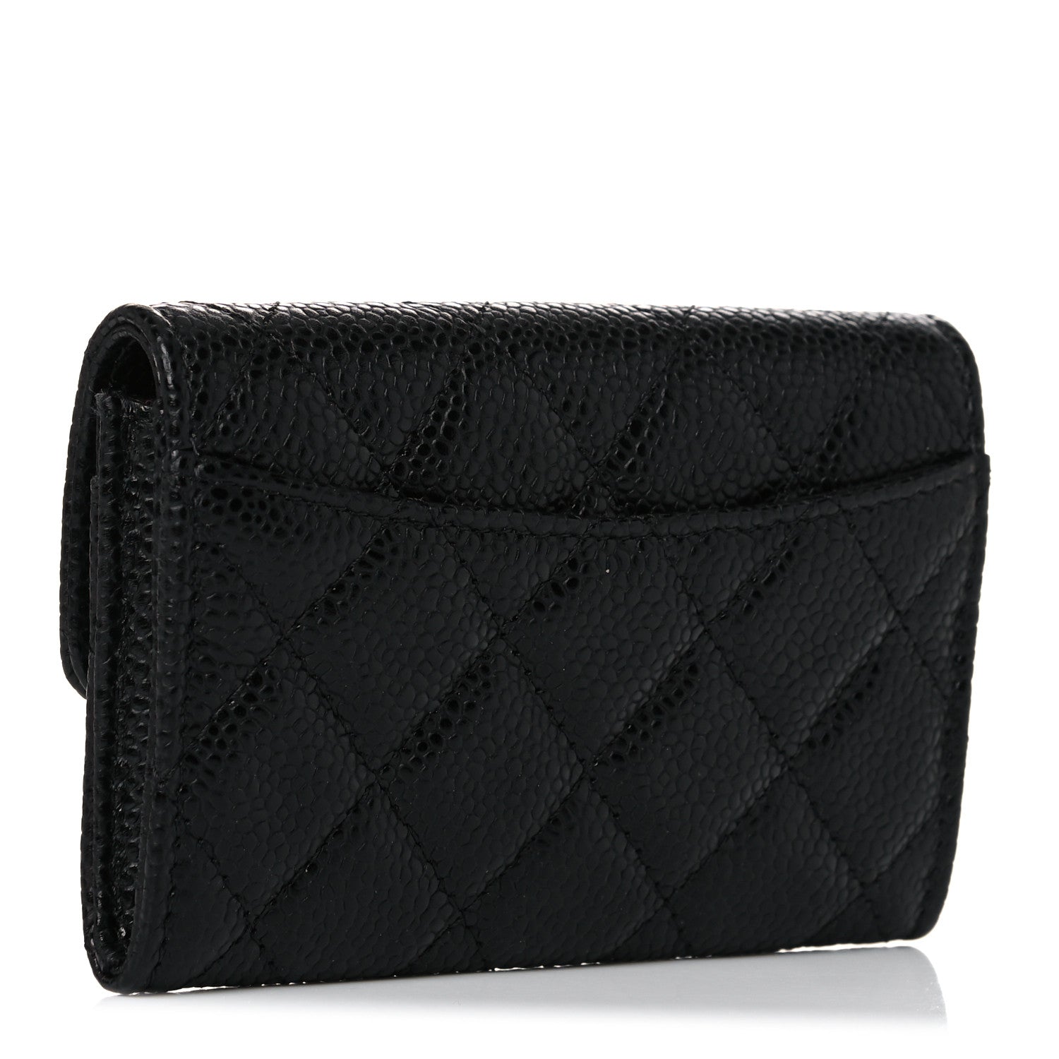 Chanel Caviar Quilted Flap Card Holder Wallet Black 3 of 9