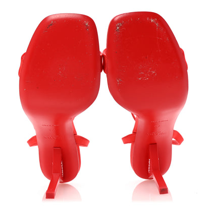 Prada Satin Logo Slingback Sandals 40 Red 6 of 8