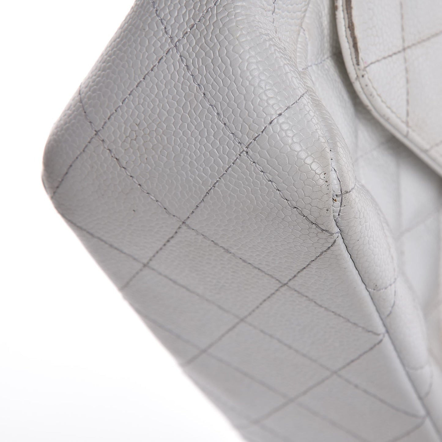 Caviar Quilted Jumbo Single Flap White