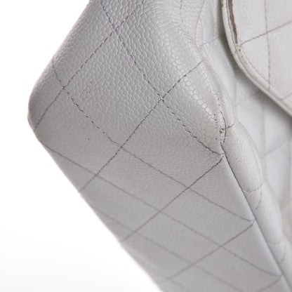 Chanel Caviar Quilted Jumbo Single Flap White 22 of 32