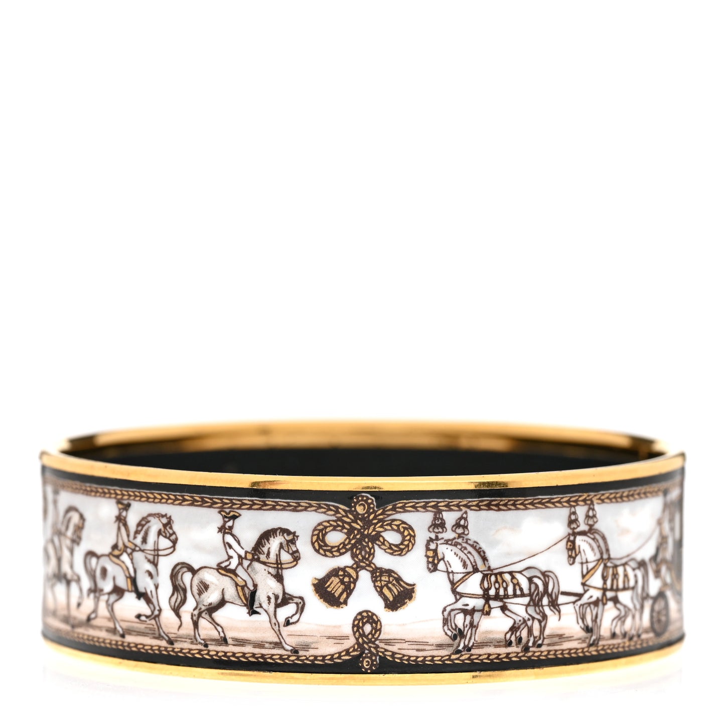 Enamel Printed Horse Carriage Wide Bracelet 65