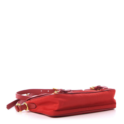 Prada Tessuto Nylon Saffiano Small Messenger Bag Red 4 of 15