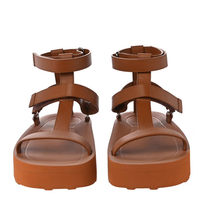 Hermes Calfskin Womens Enid Sandals 38 Naturel 2 of 13