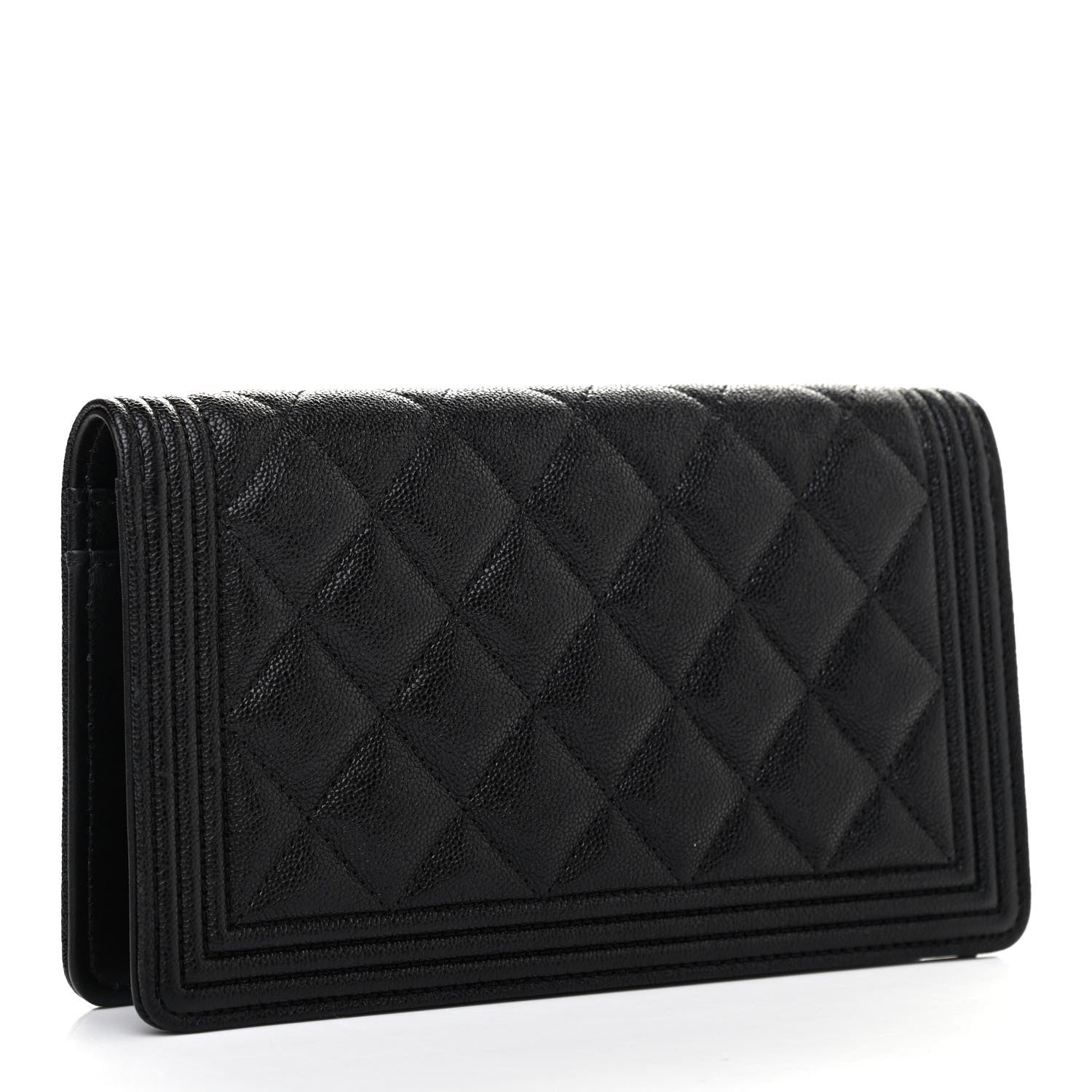 Chanel Caviar Quilted Boy Yen Wallet Black 3 of 8