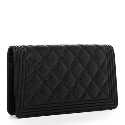 Chanel Caviar Quilted Boy Yen Wallet Black 3 of 8