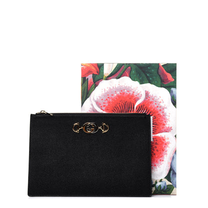 Gucci Grainy Calfskin Zumi Pouch Black 13 of 13